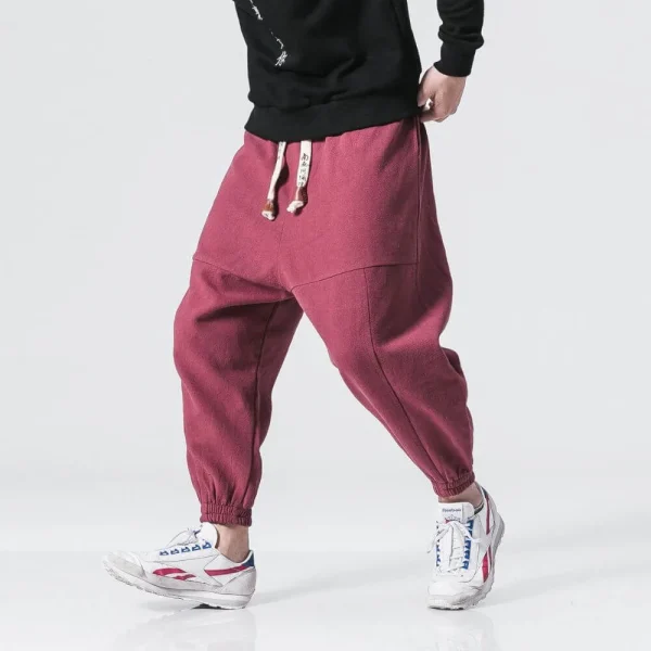 pantalones harén de algodón cómodos