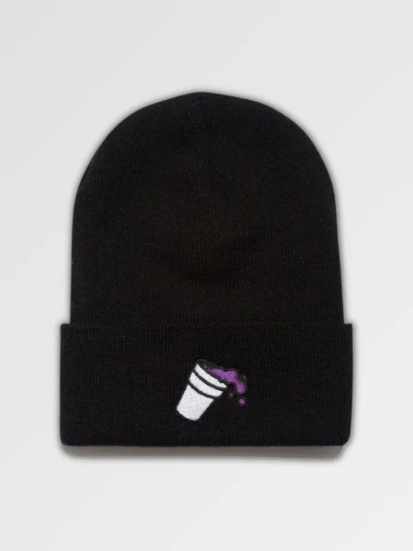 gorro de bebida morada con doble copa