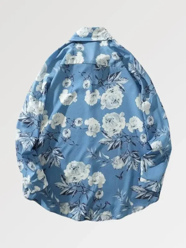 camisa azul oversize para hombre anami