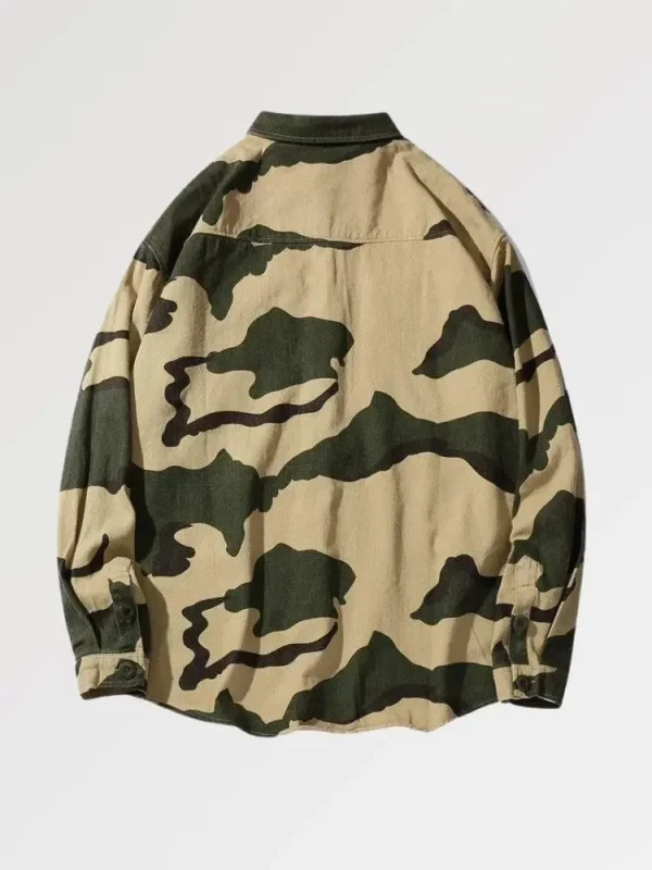 camisa okiro de camuflaje grande para hombre