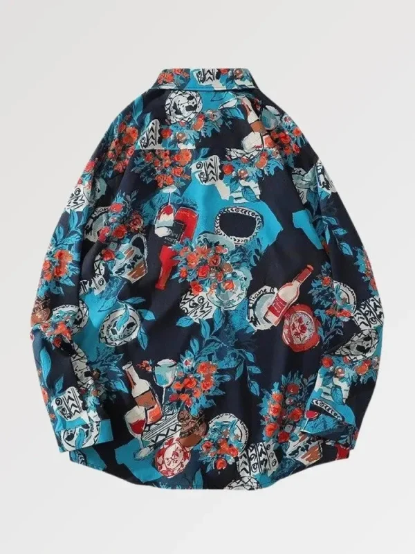camisa larga extragrande para hombre floral