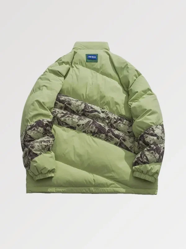 chaqueta de plumas de camuflaje militar de estilo urbano