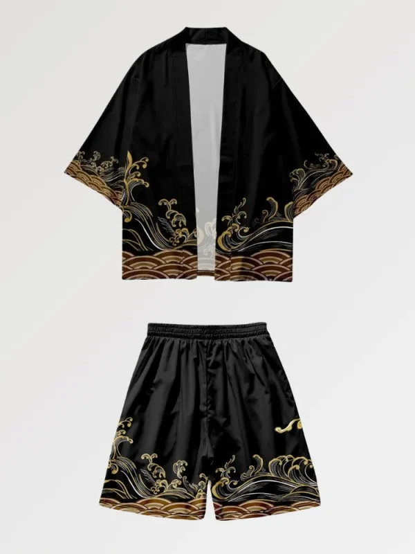 conjunto de kimono Ola dorada