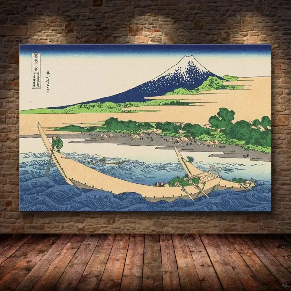 obra de arte japonés Vista del Fuji