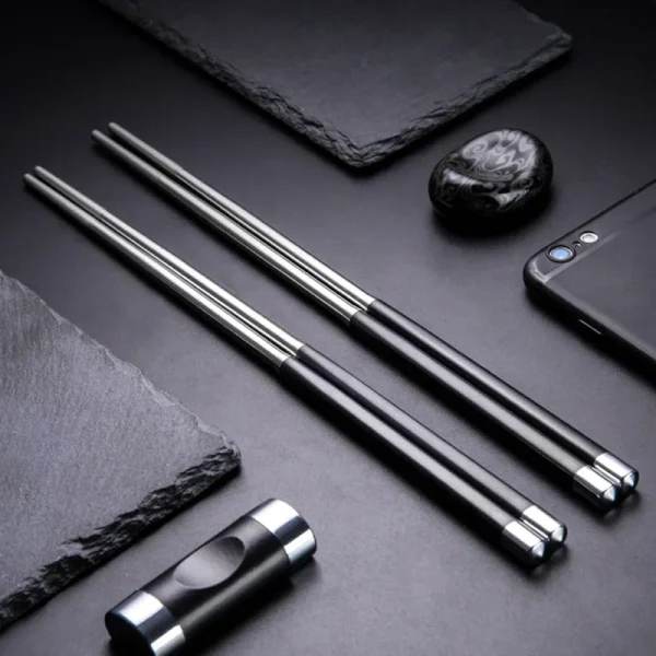 palillos japoneses de acero inoxidable