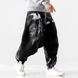 pantalones con patrón japonés