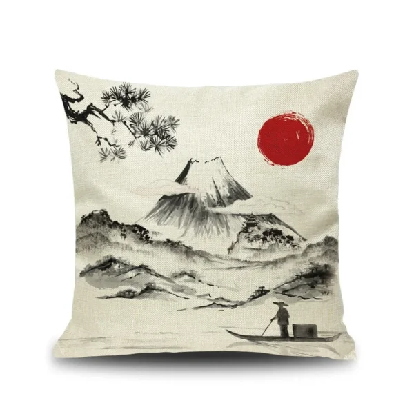 funda de cojín con estampado japonés