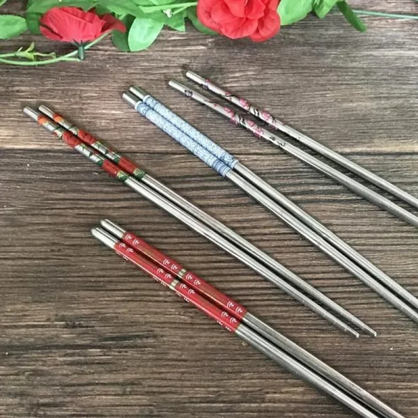 palillos japoneses de acero inoxidable