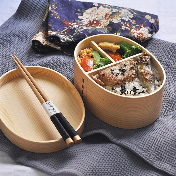 caja bento de madera