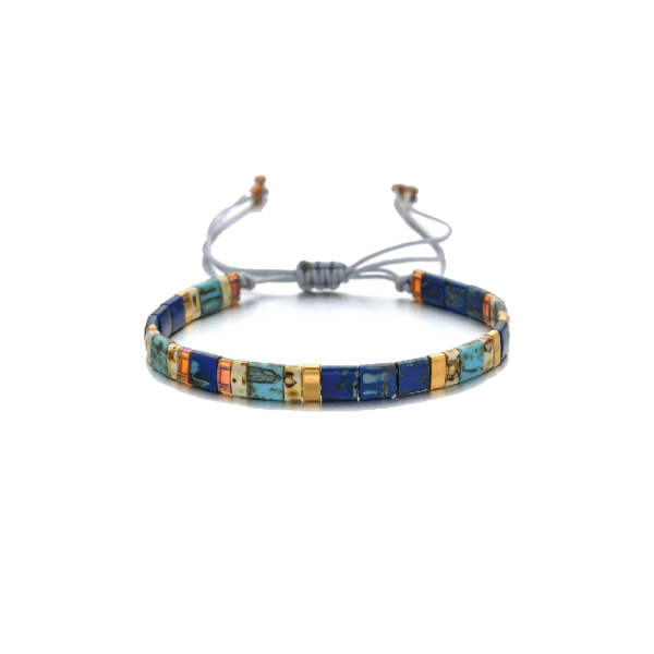 pulsera de perlas planas Miyuki