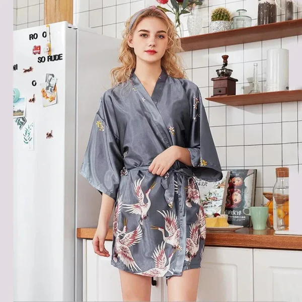 bata cómoda tipo kimono para mujer