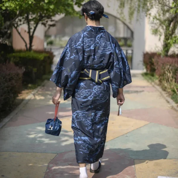 kimono azul para hombre