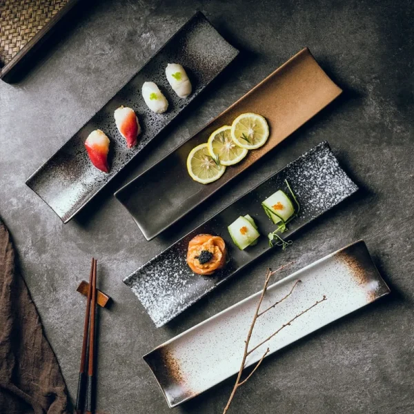 plato japonés rectangular