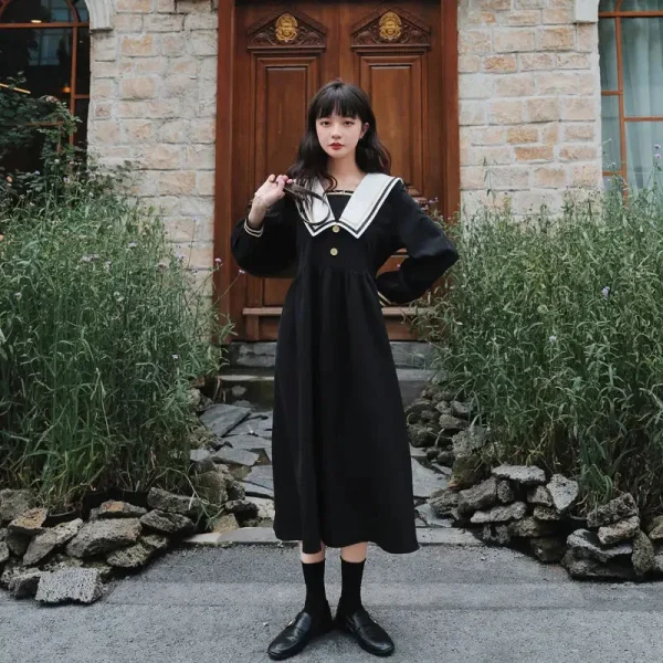 vestido japonés negro
