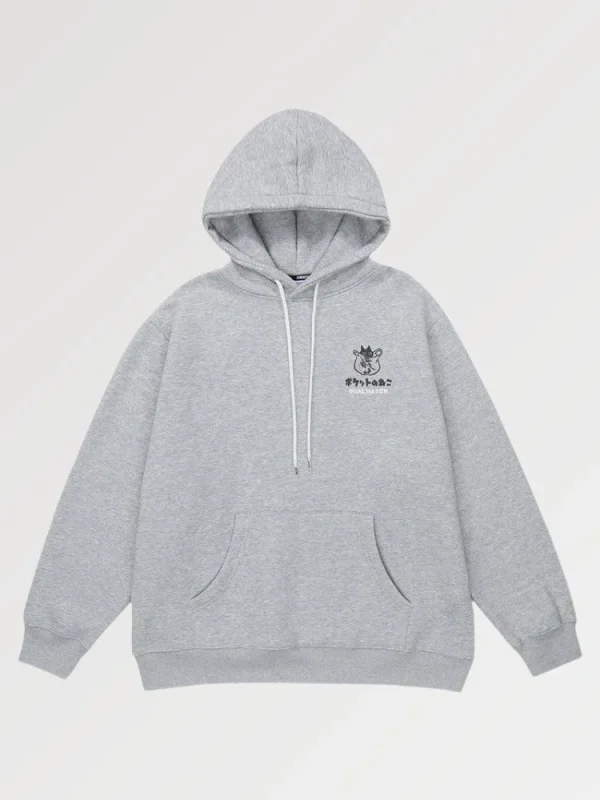 sudadera con capucha estilo japonés Cat Fury