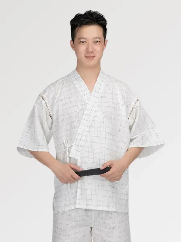 jinbei conjunto samura de hombre de color blanco