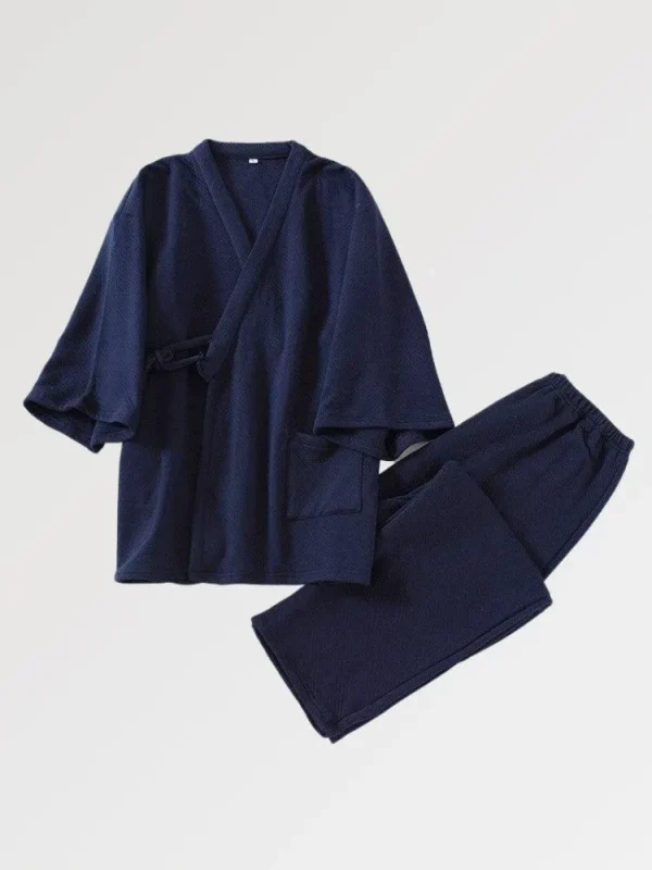 traje de algodón para hombre jinbei muji