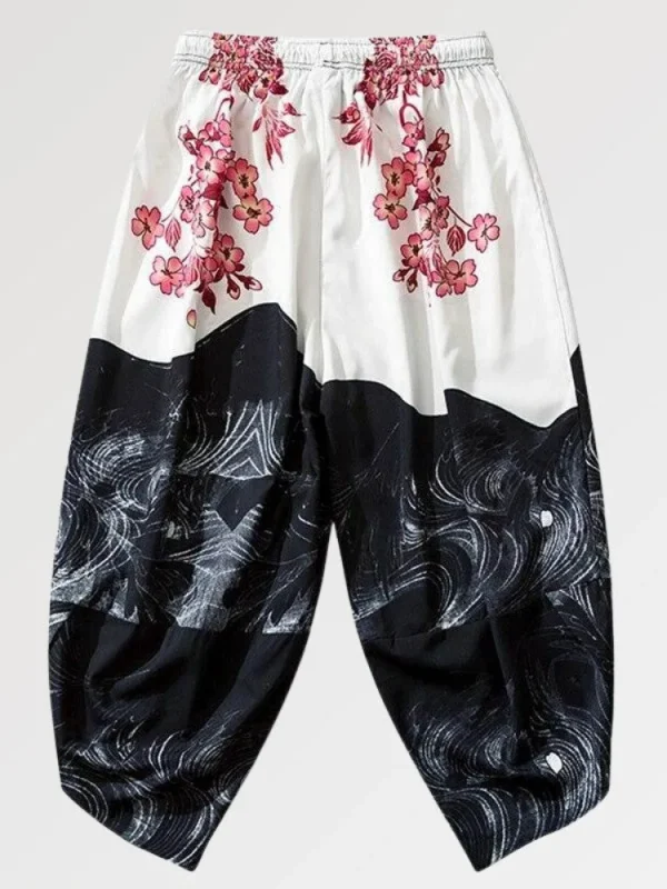 pantalones con estampado japonés tsushima