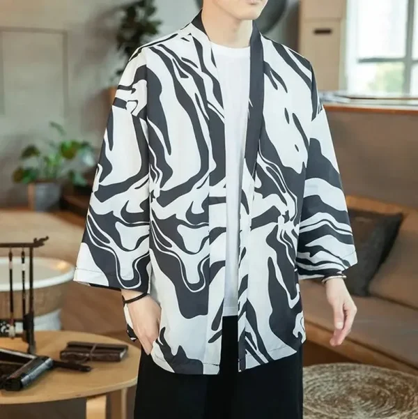 kimono blanco y negro edición Kaïto