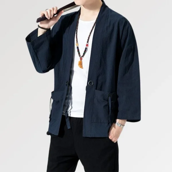 kimono de hombre azul yuudai