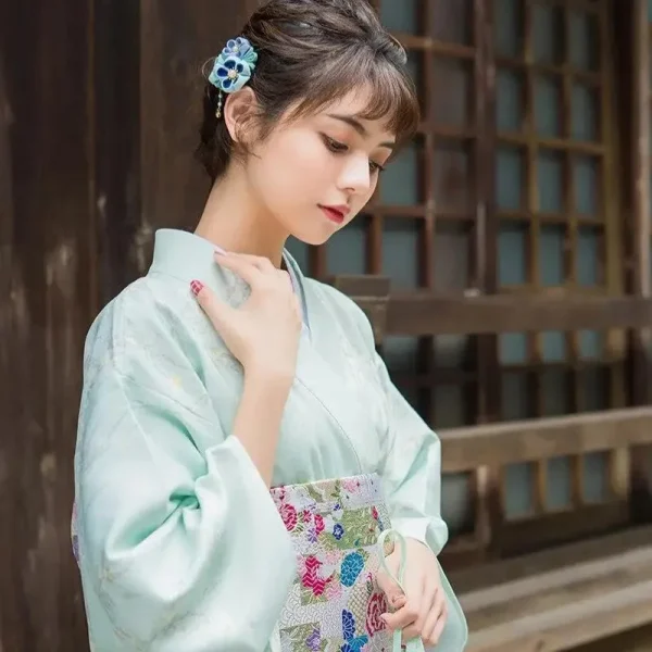 kimono tradicional japonés para mujer kyou