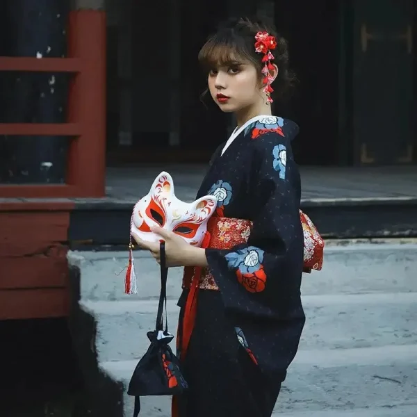 kimono japonés de algodón para mujer sumiko