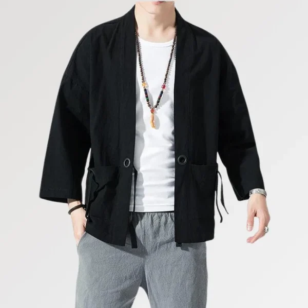 kimono negro para hombre yuudai