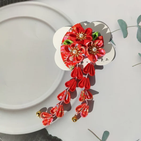 pasador ornamental de flores japonesas