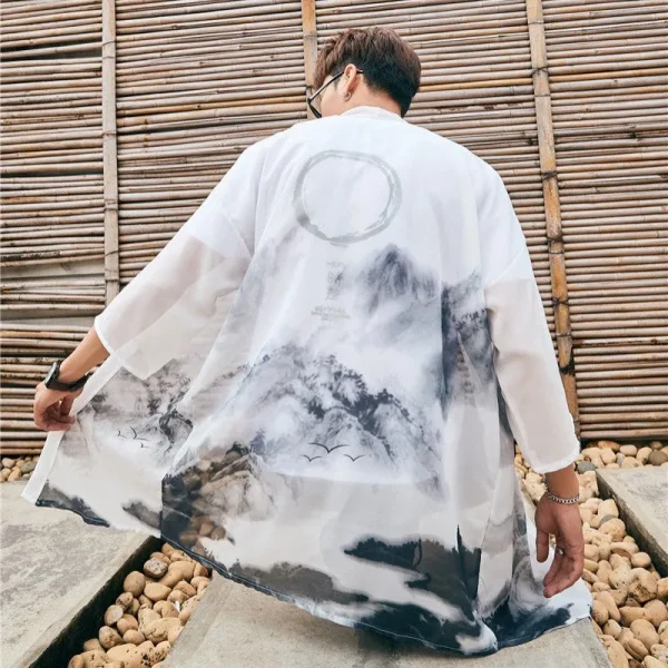 chaqueta larga tipo kimono kazuko