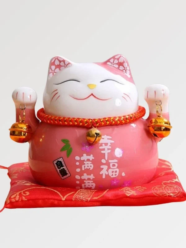 alcancía Maneki Neko rosa