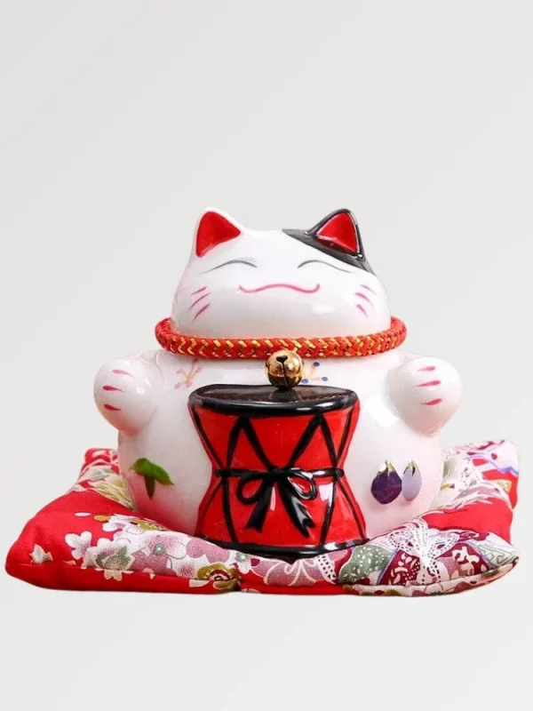 alcancía japonesa con forma de gato pandereta