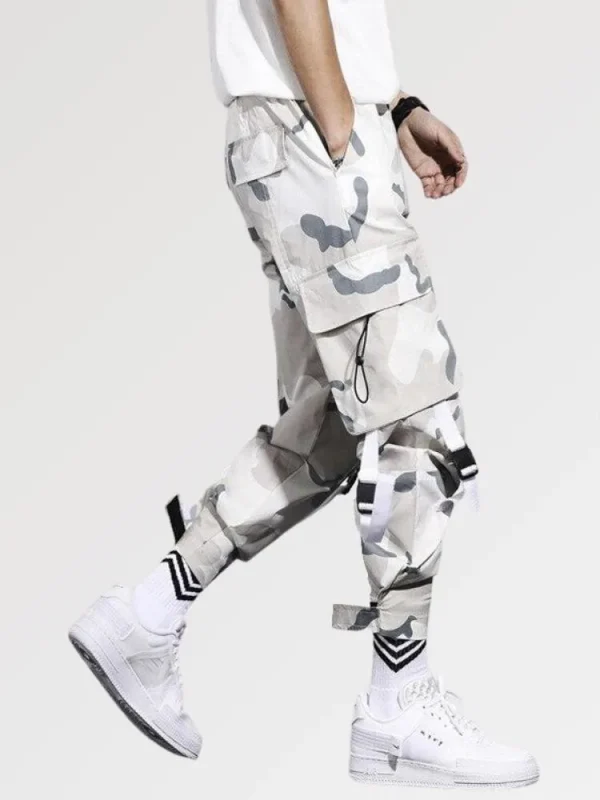 pantalones cargo militares técnicos blancos