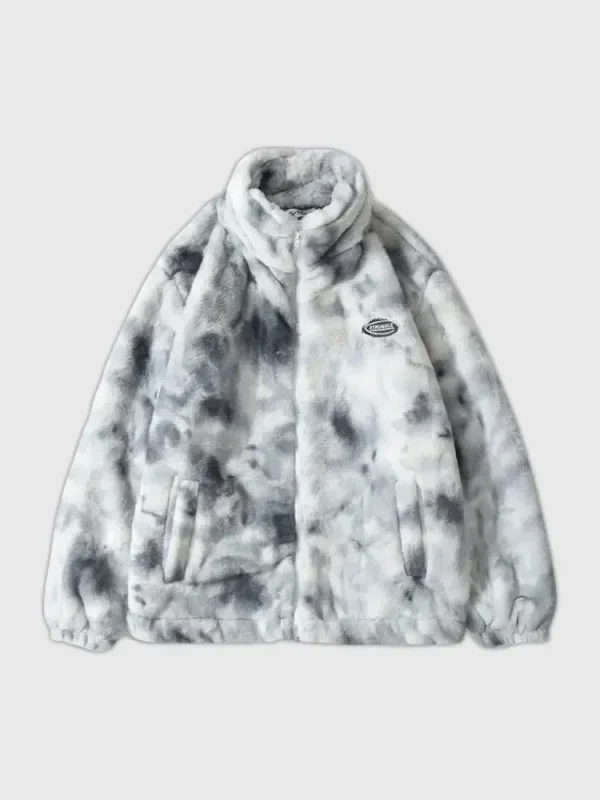 polar con efecto tie-dye de harajuku