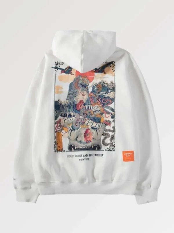 suéter con estampado japonés komaki