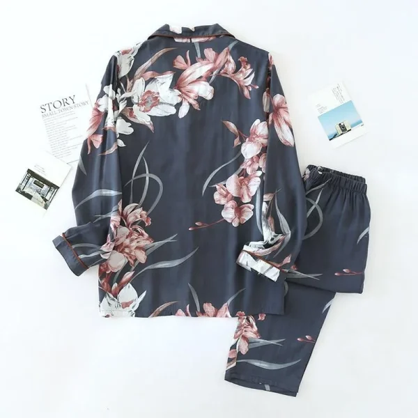 pijama japonés de algodón con estampado floral
