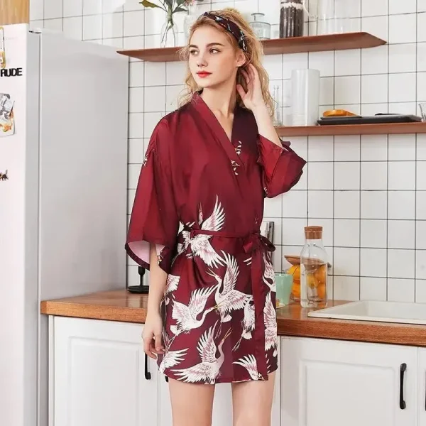 pijama kimono japonés rojo