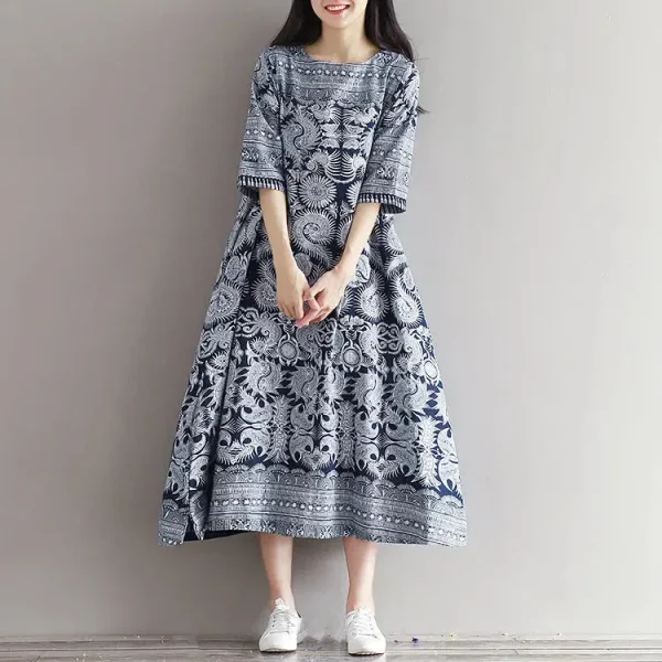 vestido con estampado japonés agomori