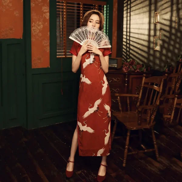 vestido japonés con abertura