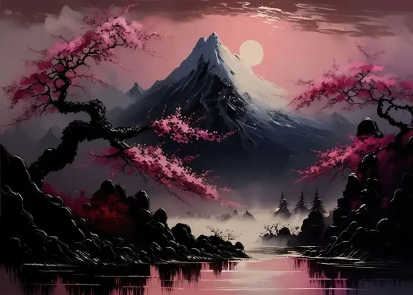 obra de arte de sakura japonés