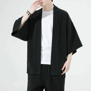 kimono negro elegante