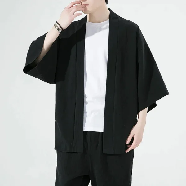 kimono negro elegante