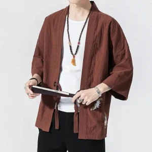 cárdigan tipo kimono para hombre