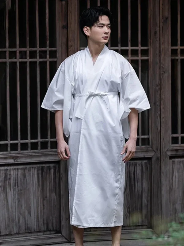 kimono blanco para hombre