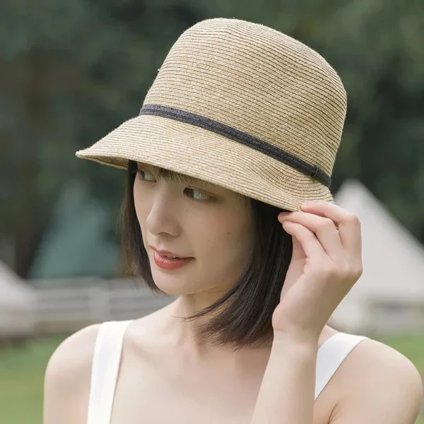 sombrero de paja japonés para mujer
