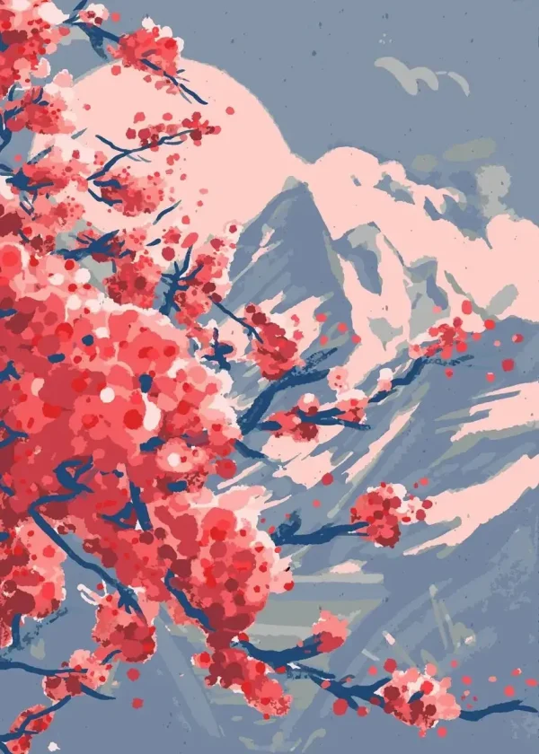 ilustración de flor de cerezo en Japón
