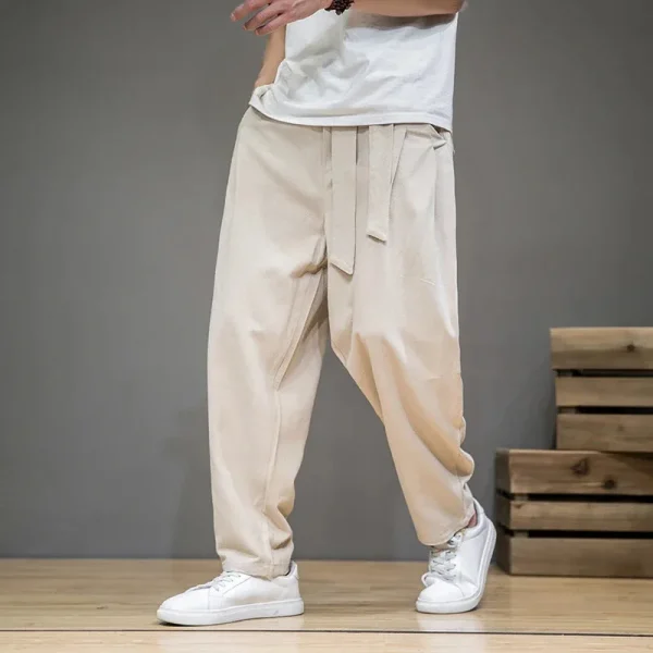 pantalones japoneses suaves para hombre