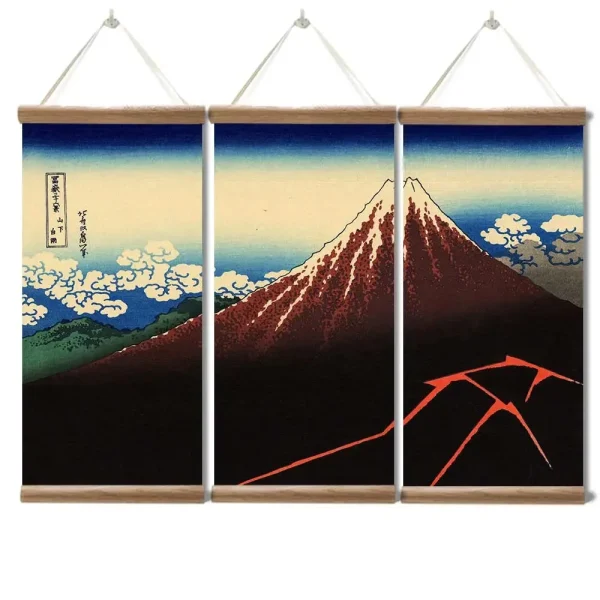 Pintura Japonesa Antigua hakuro Fuji