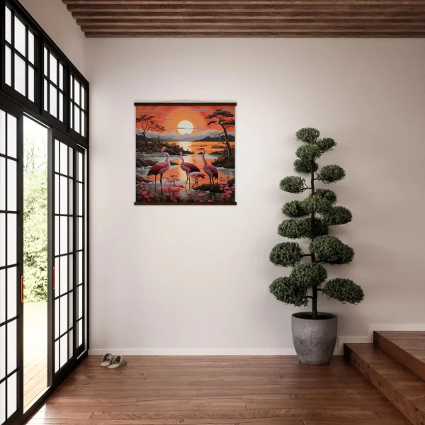 Pintura japonesa contemporánea amanecer
