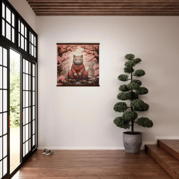 cuadro japonés Sakura manekineko
