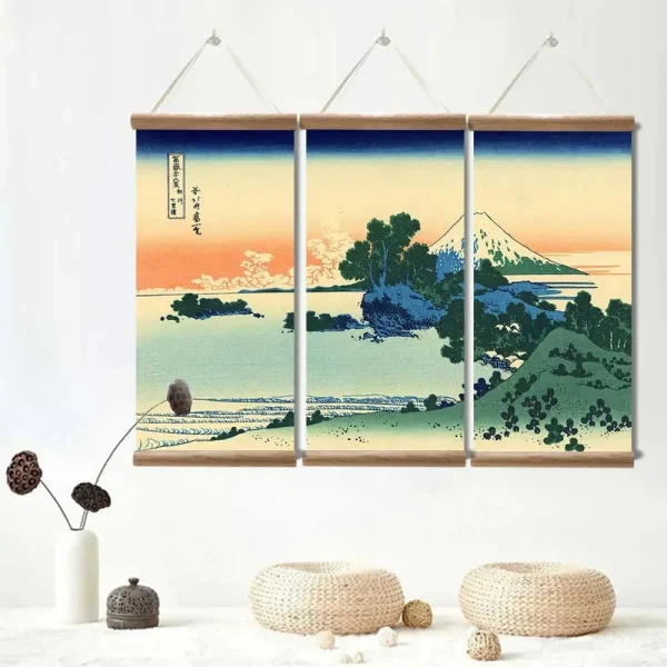 Pintura japonesa estilo machi tríptico